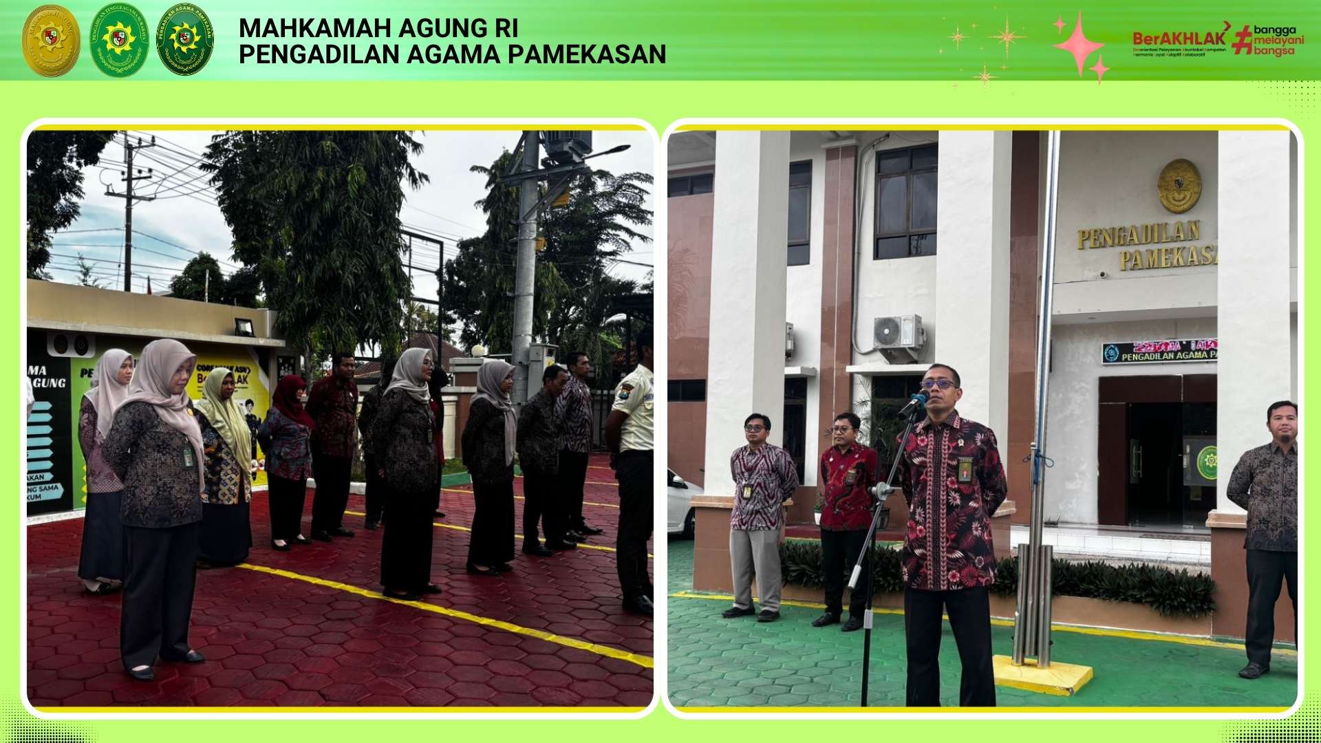 Apresiasi Kinerja Sepekan. Pengadilan Agama Pamekasan Gelar Apel Sore